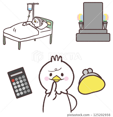 一隻白鳥擔心臨終金錢的插圖 一隻白鳥擔心臨終金錢的插圖 125202938