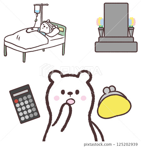 Polar bear illustration thinking about the costs of end-of-life planning Polar bear illustration thinking about the costs of end-of-life planning 125202939