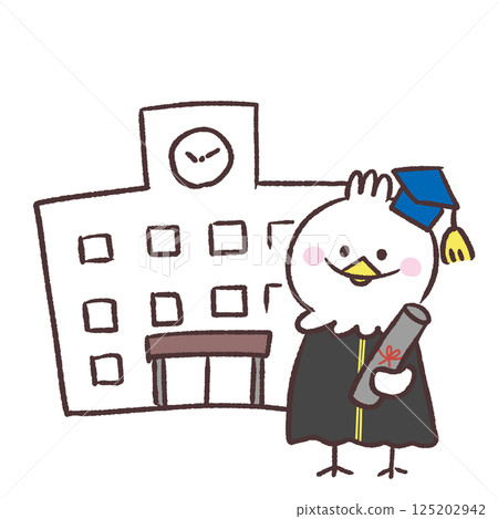 學校和白鳥插圖 125202942