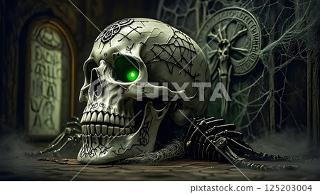 Demonic Skull with Possessed Aura 18-8 125203004