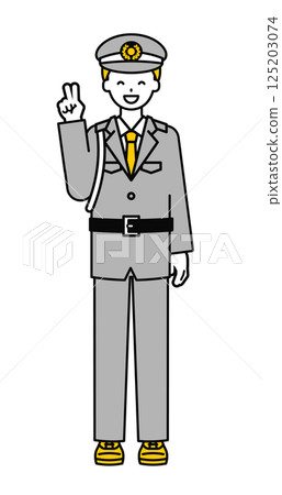 Full body pose_Simple security guard male 04 125203074