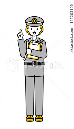 Full body pose_simple security guard woman 16 Full body pose_simple security guard woman 16 125203106