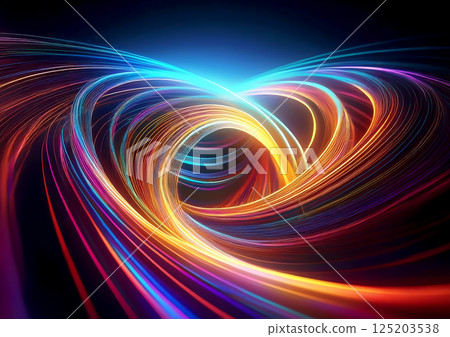 Colorful light swirl 3d illustration background 125203538