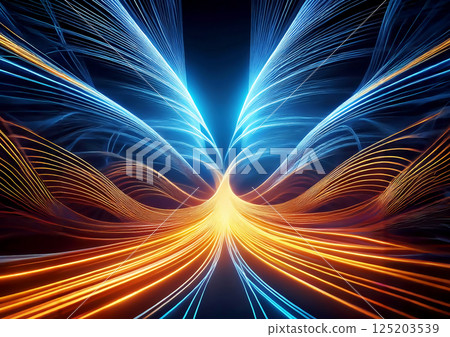 Colorful light swirl 3d illustration background 125203539