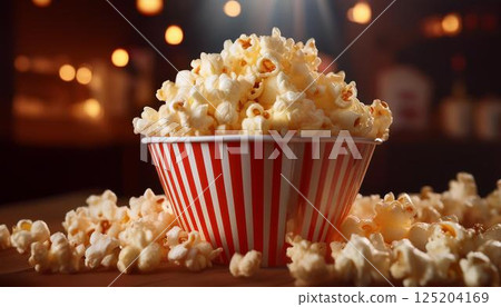 3 heaping servings of freshly popped, fragrant popcorn 125204169