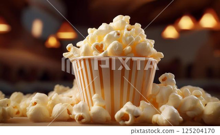 2 heaping servings of freshly popped, fragrant popcorn 125204170