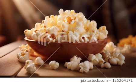 1 heaping serving of freshly popped fragrant popcorn 125204171