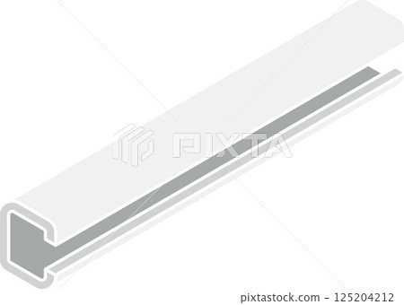 Steel beam icon with a c-shape cross-section isometric view in flat color style Steel beam icon with a c-shape cross-section isometric view in flat color style 125204212