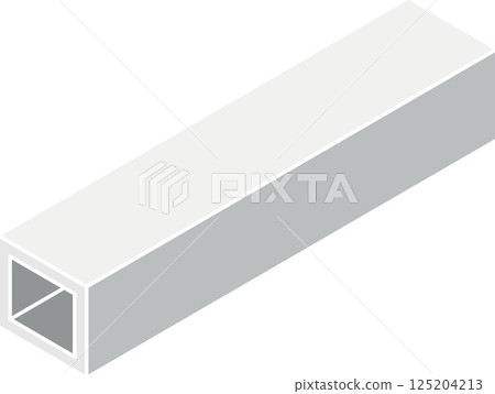Steel beam icon with a rectangle cross-section isometric view in flat color style 125204213