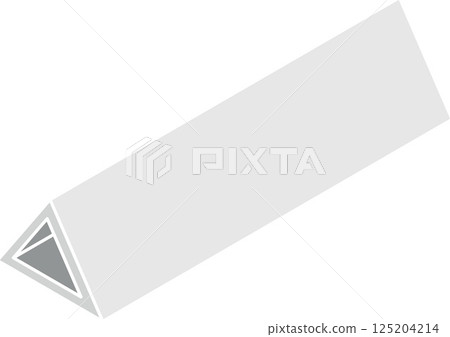 Steel beam icon with a triangle cross-section isometric view in flat color style 125204214