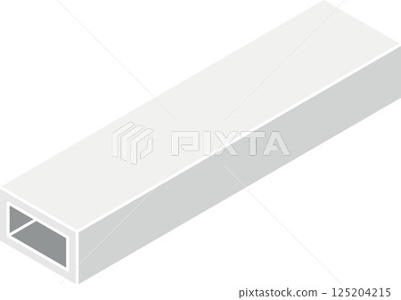 Steel beam icon with a rectangle cross-section isometric view in flat color style 125204215