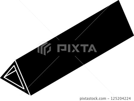 Steel beam icon with a triangle cross-section isometric view in flat glyph style Steel beam icon with a triangle cross-section isometric view in flat glyph style 125204224