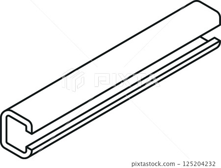 steel beam icon with a c-shape cross-section isometric view in thin line style steel beam icon with a c-shape cross-section isometric view in thin line style 125204232