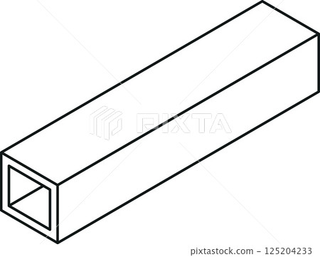 Steel beam icon with a rectangle cross-section isometric view in thin line style Steel beam icon with a rectangle cross-section isometric view in thin line style 125204233
