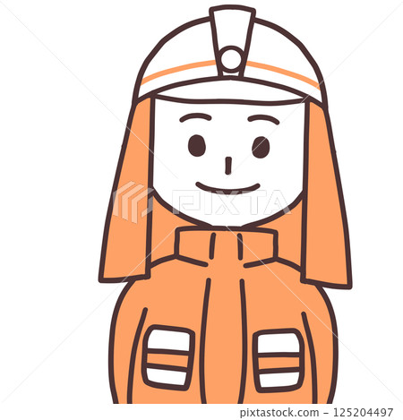 消防員的簡單上身插圖 125204497