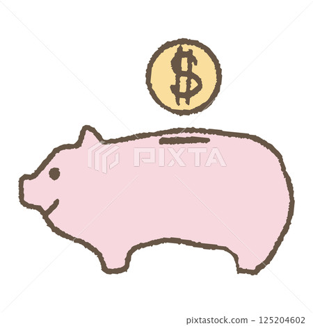 Hand drawn piggy bank 125204602