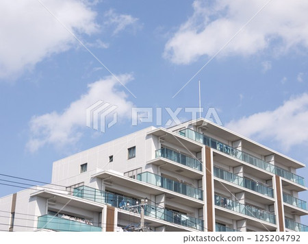 Apartment complex, lightning rod 125204792