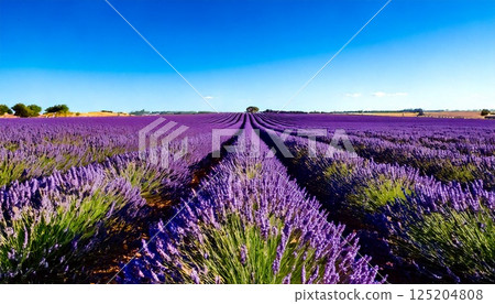 藍天下蔓延的薰衣草花田 4 藍天下蔓延的薰衣草花田 4 125204808