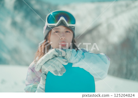 滑雪者 滑雪板 女生 125204824