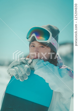 滑雪者 滑雪板 女生 125204830