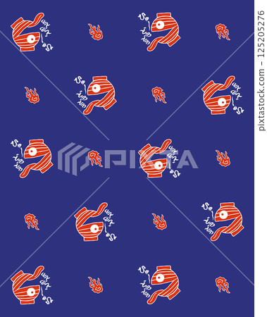 Lantern ghost and will-o'-the-wisp yukata fabric Lantern ghost and will-o'-the-wisp yukata fabric 125205276