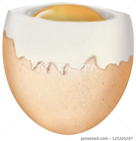 Boiled Chicken eggs natural cute cartoon hand drawn Food Art illustration. Boiled Chicken eggs natural cute cartoon hand drawn Food Art illustration. 125205287