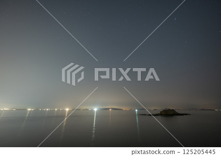 Beautiful spring starry sky in Yorishima Town, Asakuchi City, Okayama Prefecture, Japan 125205445