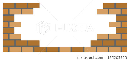 Illustration of tiles and bricks used in residential walls and renovation 125205723