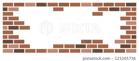 Illustration of tiles and bricks used in residential walls and renovation 125205736