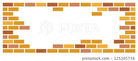 Illustration of tiles and bricks used in residential walls and renovation 125205738