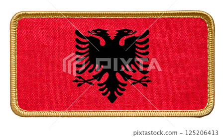 Embroidered Albanian flag patch. 125206413