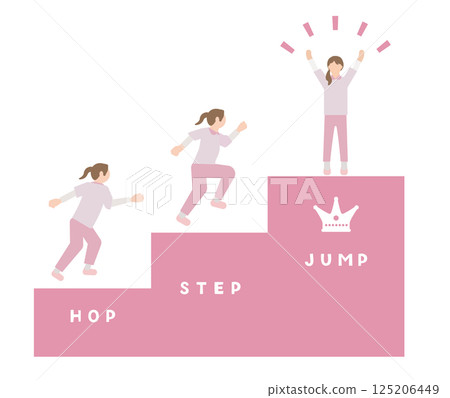 象形圖風格的護士，帶有進步、水平提升、技能提升、跳躍、成長的形象 125206449