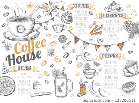 coffee, vector, pattern 125206511