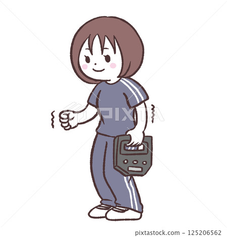 Illustration of measuring grip strength Illustration of measuring grip strength 125206562