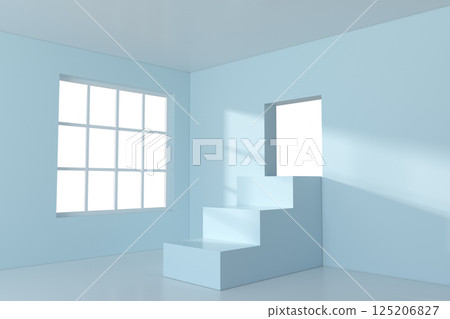 White empty room with staircase inside, 3d 125206827