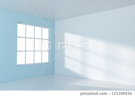 White empty room with sunlight come from the 125206830