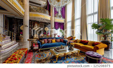 Luxurious Living Room with Elegant Decor and Style 125206973