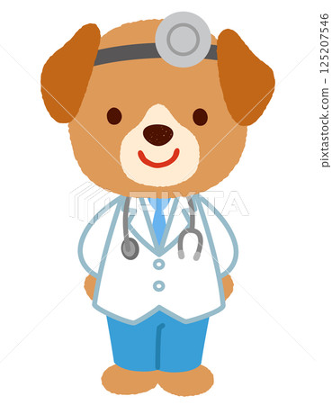 Cute dog doctor 125207546