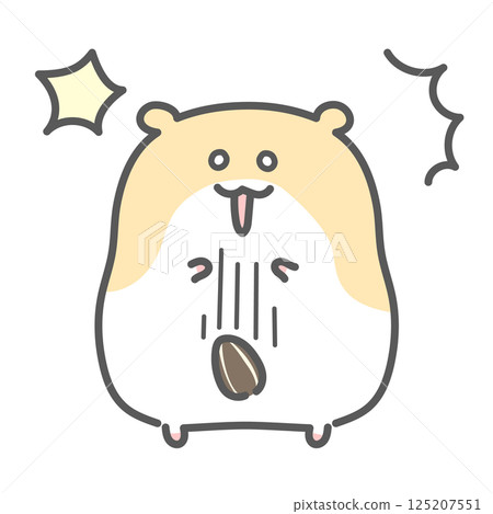 一隻金倉鼠驚訝得掉了一顆葵花籽 一隻金倉鼠驚訝得掉了一顆葵花籽 125207551