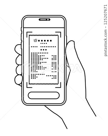 Handheld smartphone Scan receipt Variable line width 125207671
