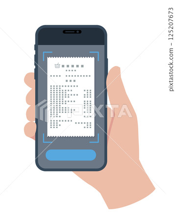 Handheld smartphone scanning receipt 125207673