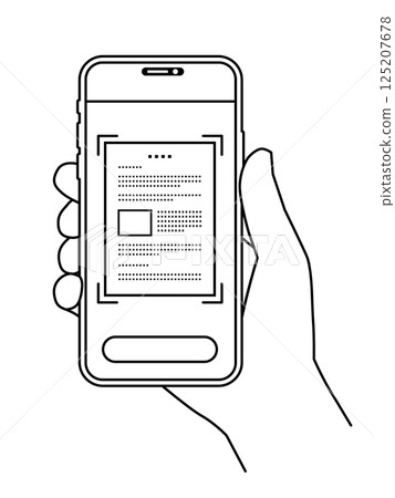 Smartphone in hand Scan document Variable line width 125207678