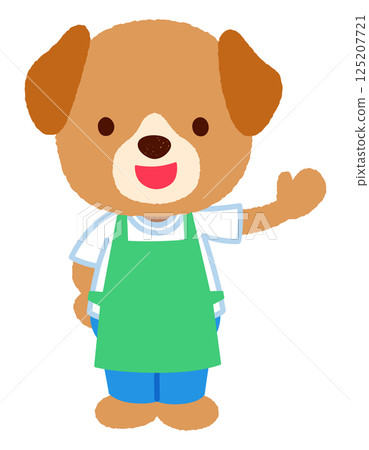 可愛的小狗角色圍裙職員 125207721