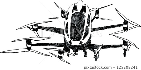hand drawn flying car 125208241