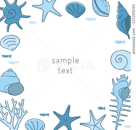 Shell and starfish frame material 125208265