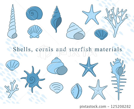 貝殼和海星插圖素材集 貝殼和海星插圖素材集 125208282