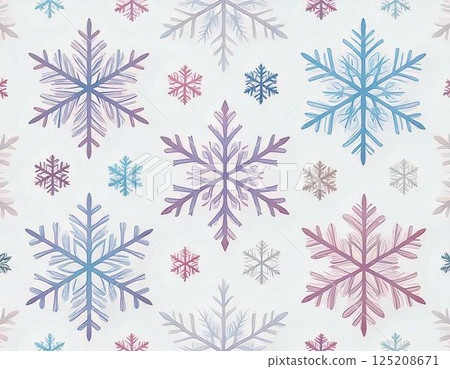 Seamless pattern of snowflakes 125208671