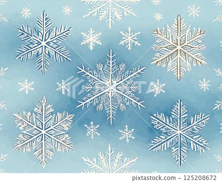 Snowflakes seamless background 125208672
