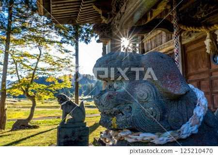 滝神社的守護獅子像～只見町～ 125210470