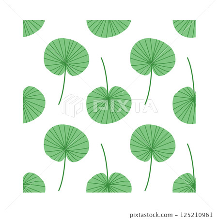 Round tropical leaves seamless pattern in flat design. Great for eco-themed projects and summer textile. Light and natural mood for creative ideas. 125210961
